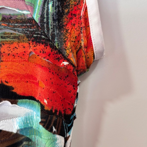 Frank Lyman short sleeve graphic top shark bite tunic size 8 - Picture 6 of 13